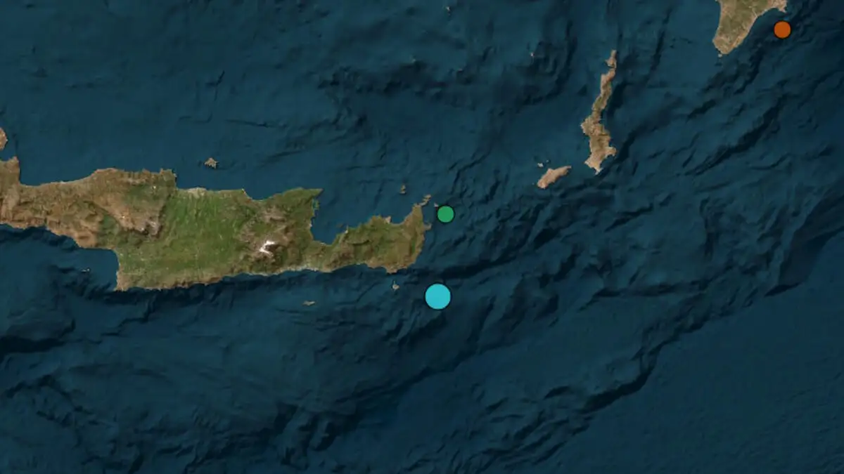 კრეტასთან ახლოს 4.5 მაგნიტუდის მიწისძვრა - ეპიცენტრი სიტიასთან ახლოს